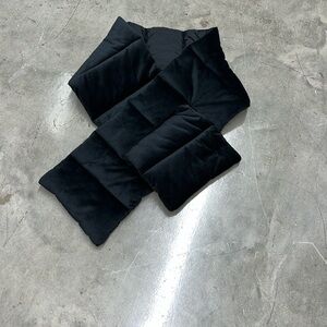 Black Corduroy Puffer Slide Scarf